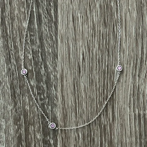 Elegant Silver Necklace with Pink Accents